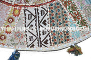 Bohemian 17" Round Floor Pillow Cushion Indian embroidered Vintage Foot Stool Bean Bag-Jaipur Handloom