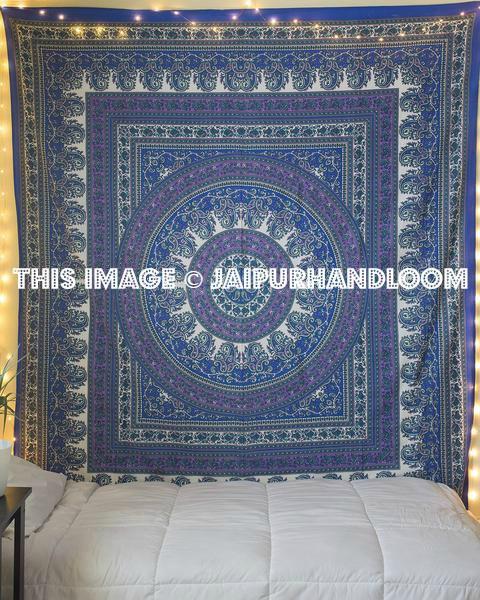 Bohemian Blue Royalty Tapestry Cheap Dorm Room Tapestries Wall Decor