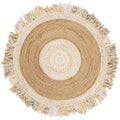 Bohemian Hand Braided Accent Area Carpet Rug 5 Ft X 5 Ft Round for Bedroom | Jaipur Handloom