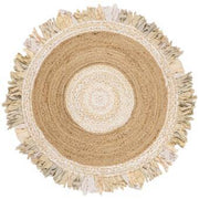 Bohemian Hand Braided Accent Area Carpet Rug 5 Ft X 5 Ft Round for Bedroom | Jaipur Handloom