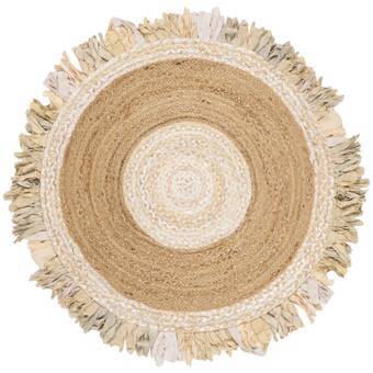 Bohemian Hand Braided Accent Area Carpet Rug 5 Ft X 5 Ft Round for Bedroom | Jaipur Handloom