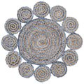 Bohemian Hand-braided Denim Jute Living Room Round Rugs Carpet