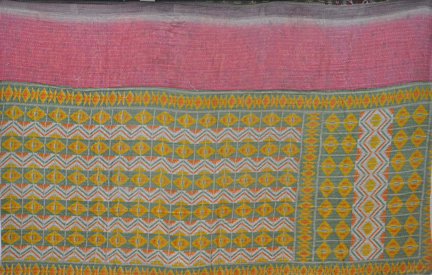 twin size baby blanket kantha floral quilt