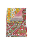 Bohemian Kantha Sofa Throw Blanket Vintage Sari Kantha Quilt Coverlet