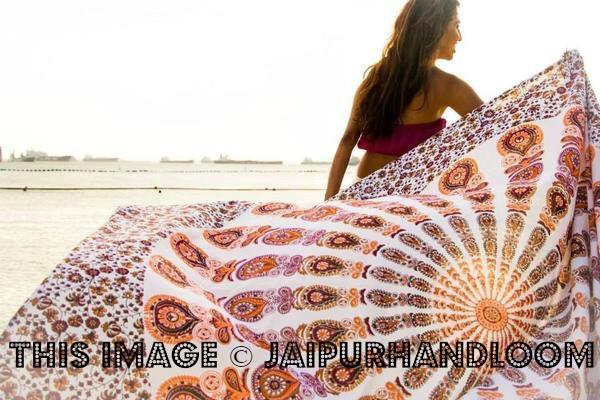 Bohemian Mandala Beach Blanket Cotton Beach Towels Throw-Jaipur Handloom