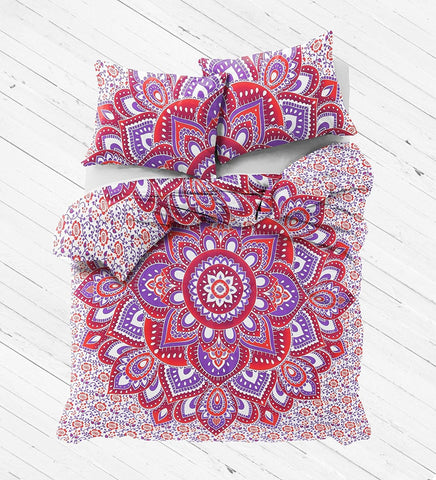 Bohemian Mandala Bedding with set of 2 matching pillows-Jaipur Handloom