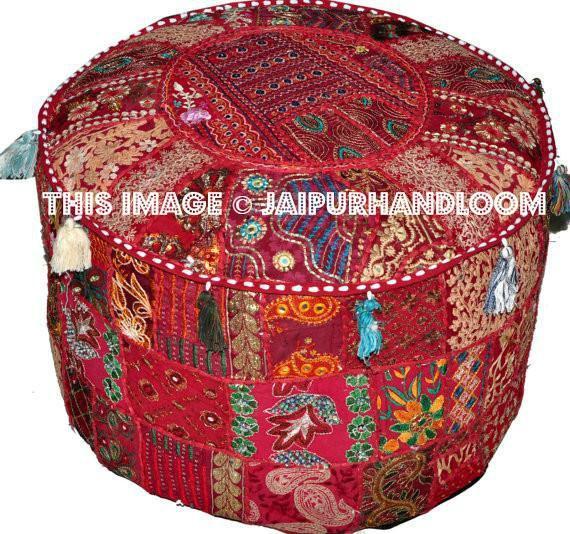 Bohemian Ottoman-Jaipur Handloom
