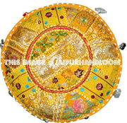 Bohemian Patch Work Pouf Ottoman-Jaipur Handloom