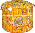 Bohemian Patch Work Pouf Ottoman-Jaipur Handloom