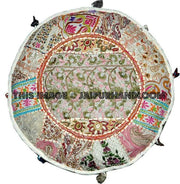 Bohemian Patchwork Pouf Ottoman Bean Bag pouffe-Jaipur Handloom