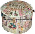 Bohemian Patchwork Pouf Ottoman Bean Bag pouffe-Jaipur Handloom