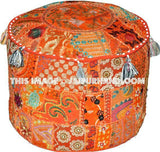 Bohemian Patchwork Pouf Ottoman pouffe, pouffes-Jaipur Handloom
