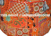 Bohemian Patchwork Pouf Ottoman pouffe, pouffes-Jaipur Handloom