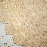 Jaipur handloom round Jute Scalloped Rug, Bohemian Rug, Natural Jute Rug, Boho Decor Rug, Area Rug, Handwoven Jute Rug, Custom Rug, Decorative Rug
