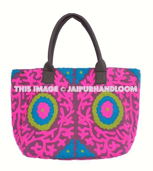 Bohemian Suzani Embroidered Bag Tote, Ethnic Bag, Tote Bag-Jaipur Handloom