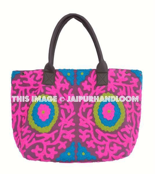 Bohemian Suzani Embroidered Bag Tote, Ethnic Bag, Tote Bag-Jaipur Handloom