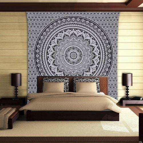 Bohemian Tapestry Wall Hanging Cute Gray Mandala Tapestries