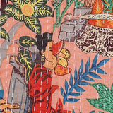 Indian Hand Quilted Cotton Kantha Bedspread Frida kahlo Pattern