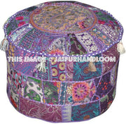Bohemian Vintage Pouf Ottoman Embroidered Cocktail Ottoman-Jaipur Handloom