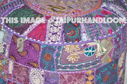 Bohemian Vintage Pouf Ottoman Embroidered Cocktail Ottoman-Jaipur Handloom