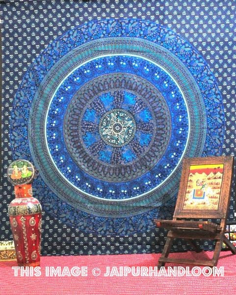 Bohemian elephant tapestry cool dorm room tapestry soft beach blanket-Jaipur Handloom