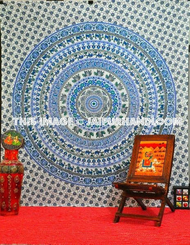 Bohemian mandala tapestries Dorm Room Tapestry Boho Sofa Couch Throw-Jaipur Handloom