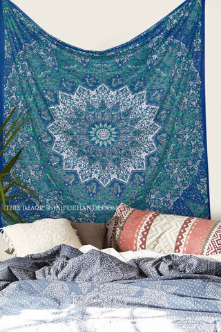 Bohemian star mandala tapestries psychedelic dorm tapestry poster-Jaipur Handloom