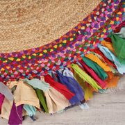 Chindi Jute Round Rug for Living Room 8 feet | Jaipur Handloom