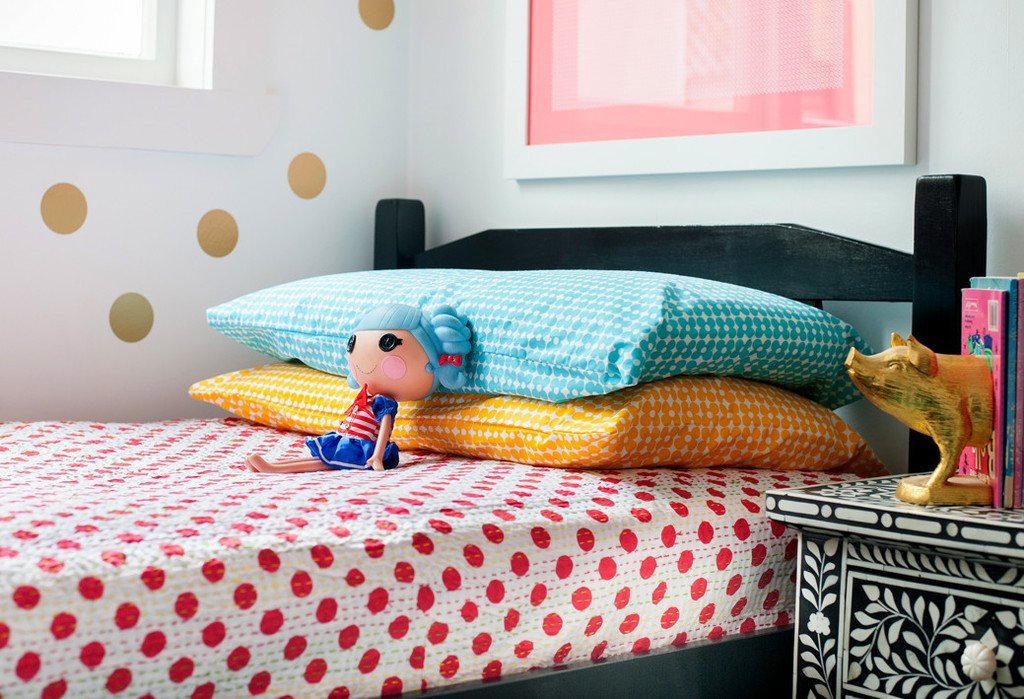 Boho Polka Dot Queen Kantha Quilt Indian Handmade Dot Polka Kantha Throw Blanket-Jaipur Handloom