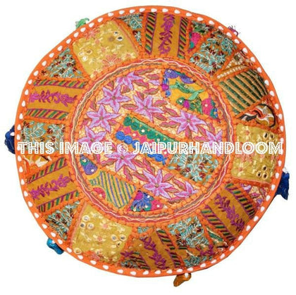 Boho Pouf ottomans - 18X13 inches-Jaipur Handloom