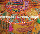 Boho Pouf ottomans - 18X13 inches-Jaipur Handloom