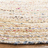 Boho Round Rug  White & Ivory Round rugs Cotton Chindi rag Rug Round Rug