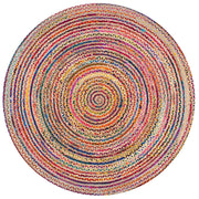 Boho jute chindi Round Rug Hand Woven Bohemian Round Rag Rug Meditation Mat