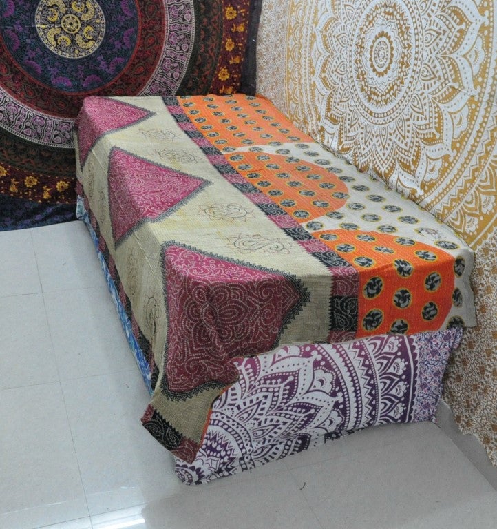 Bonfilia Sari kantha Blanket-Jaipur Handloom