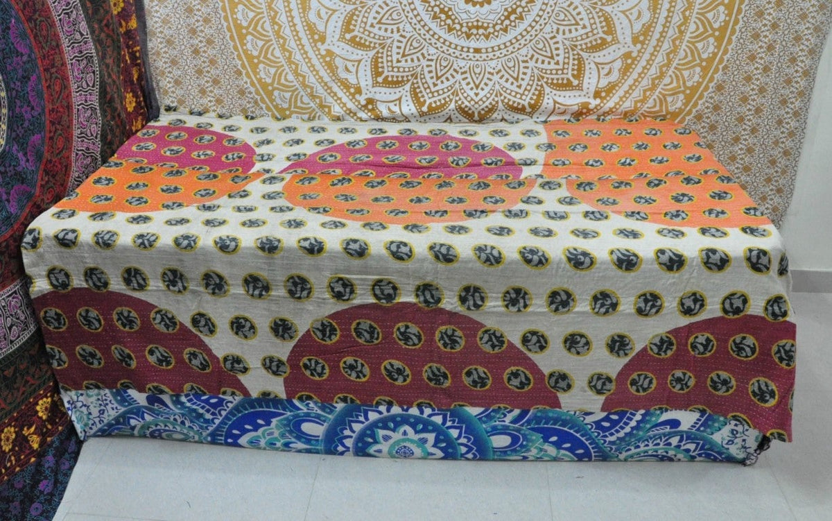 Bonfilia Sari kantha Blanket-Jaipur Handloom