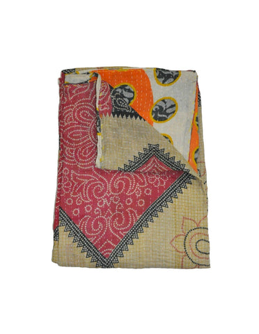 Bonfilia Sari kantha Blanket-Jaipur Handloom