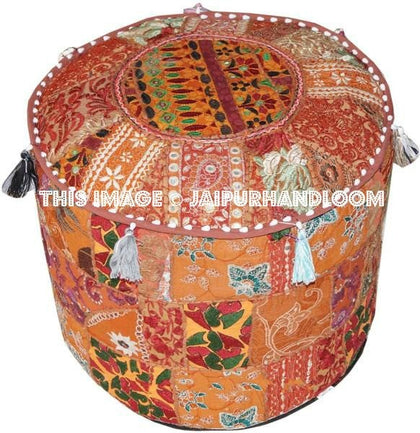 BotaBay Pouf ottomans - 18X13 inches-Jaipur Handloom