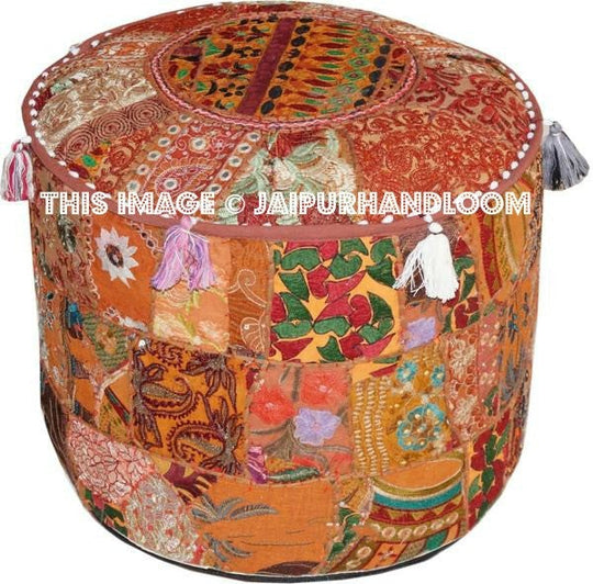 BotaBay Pouf ottomans - 18X13 inches-Jaipur Handloom