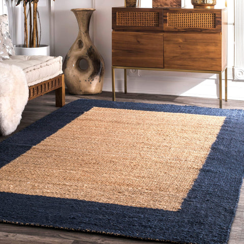Braided Beige Navy Blue Living Room Rugs Carpet ON SALE Various Sizes