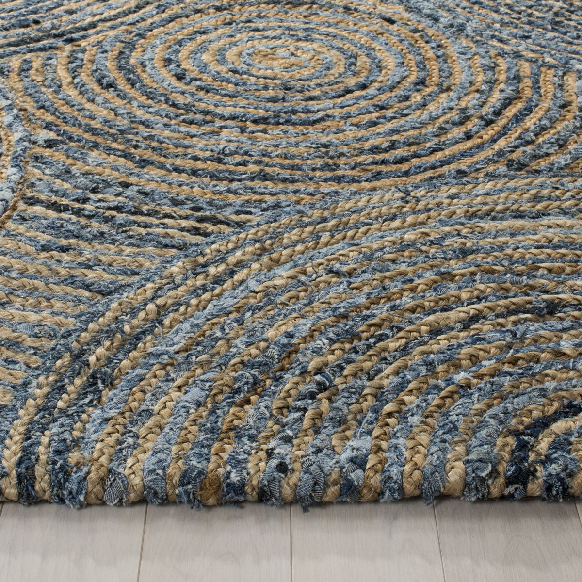 Braided Denim Jute Antique Style Hallway Runner, Entryway Rug Runner