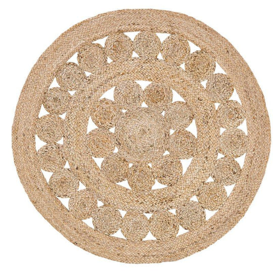 Braided Jute Indoor Outdoor Round Rugs 5 feet X 5 feet, Entryways Door Mats | Jaipur Handloom