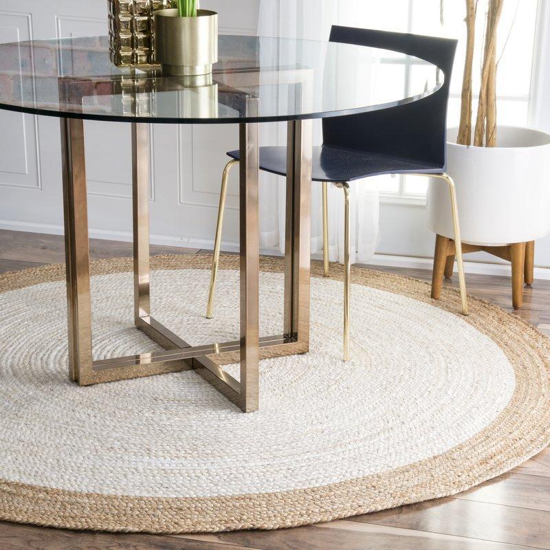 Braided Natural Jute 7 feet Round Area Rug for Living Room & Bedroom