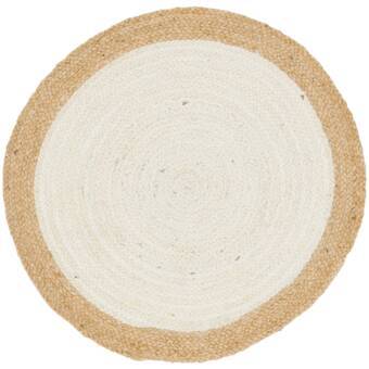 Braided Natural Jute 7 feet Round Area Rug for Living Room & Bedroom