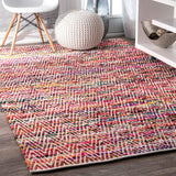 Braided Rag Rugs Hand Woven Chindi Meditation Mat Living Room Solid Area Carpet - 3 X 4 ft-Jaipur Handloom