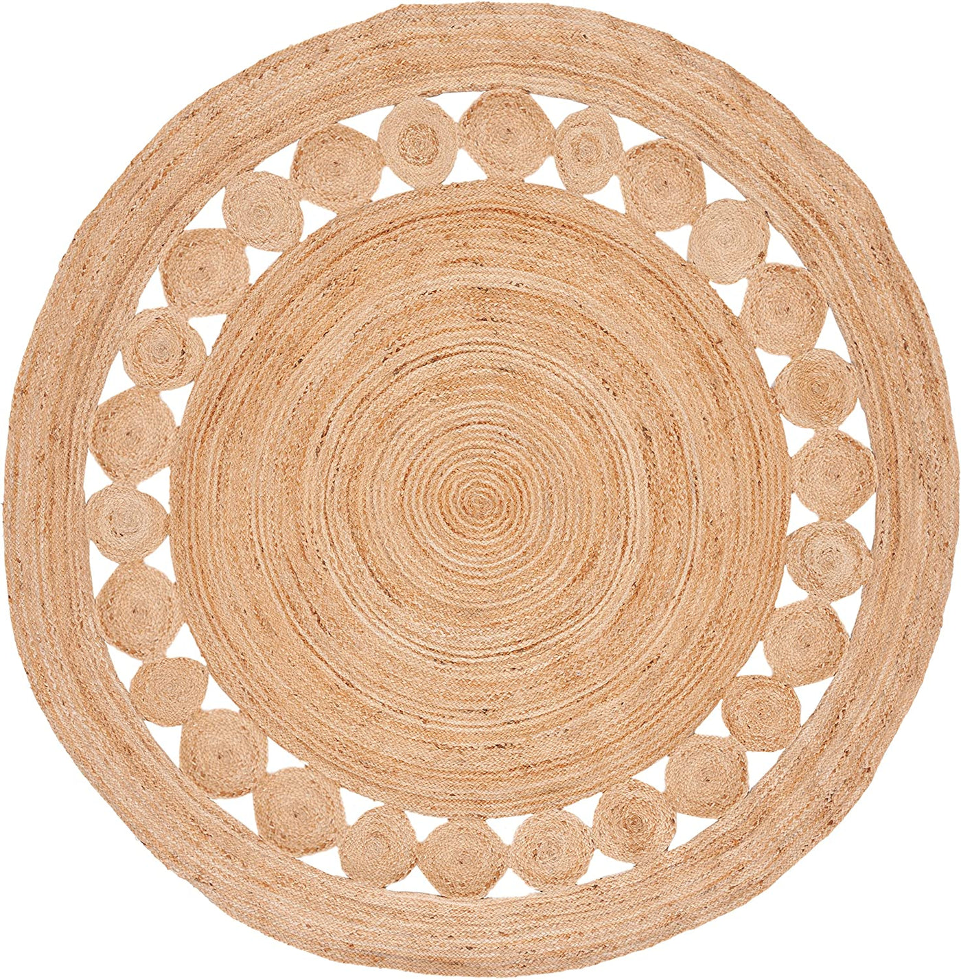 Braided Round jute Rug  Hand Woven Jute Area Carpet Floor Mat
