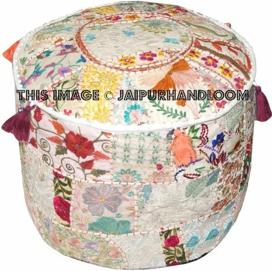 BrookHill Pouffe - 18X13 inches-Jaipur Handloom