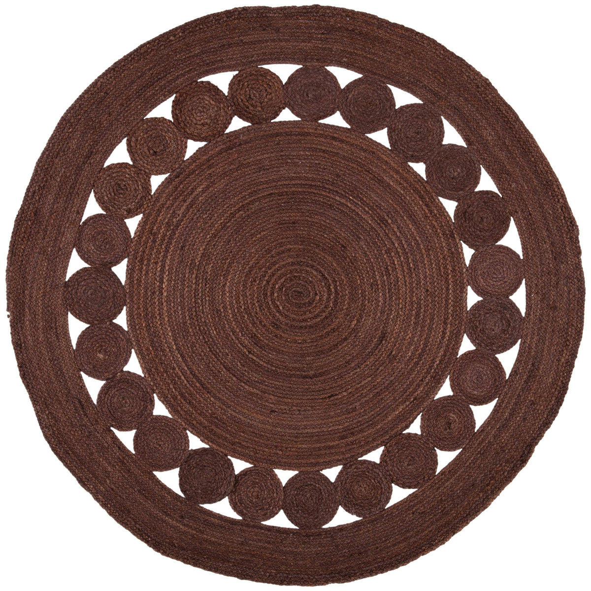 Brown Jute Living Room Area Rug