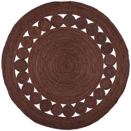 Brown Jute Living Room Area Rug