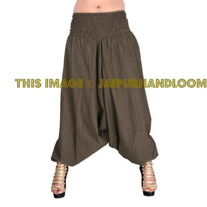 Brown Yoga Legging Unisex Harem Pants Burning Man Costume Thai Loose Pants
