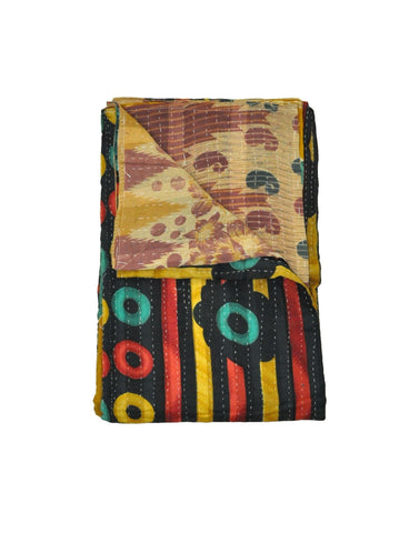 Bruna Vintage sari kantha Blanket-Jaipur Handloom